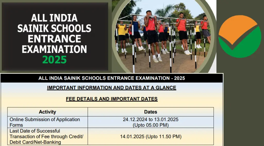 AISSEE 2025 Apply For Sainik School Admissions For Classes VI and IX - Check Eligibility and Exam Pattern