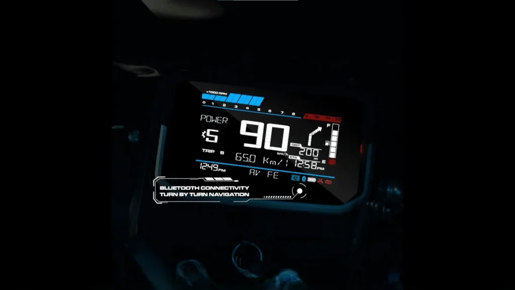 "The advanced fully digital instrument cluster of the Hero Glamour X 125cc, a top contender for the best 125cc bike, showcasing its Bluetooth connectivity and turn-by-turn navigation feature