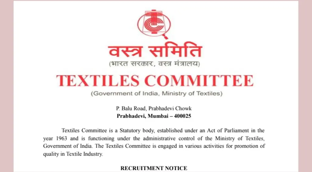 Textiles Committee Recruitment 2024 Apply for Various Posts (Group A, B, C)